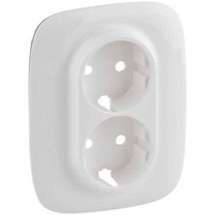   LEGRAND 754955 Valena Allure 2x2P + F socket with monobloc cover + frame, White