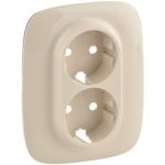   LEGRAND 754956 Valena Allure 2x2P + F socket with monobloc cover + frame, Ivory