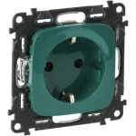   LEGRAND 754982 Valena Allure 2P+F dugalj csatlakozóaljzat gyermekvédett, rugós, burkolattal, Zöld