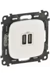 LEGRAND 754999 Valena Allure Kettős USB töltőaljzat, burkolattal, Gyöngyház