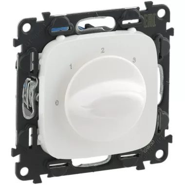 LEGRAND 755175 Valena Allure Ventilátor vezérlő (0-1-2-3 állású), burkolattal, Fehér