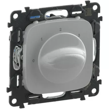 LEGRAND 755177 Valena Allure Ventilátor vezérlő (0-1-2-3 állású), burkolattal, Alumínium