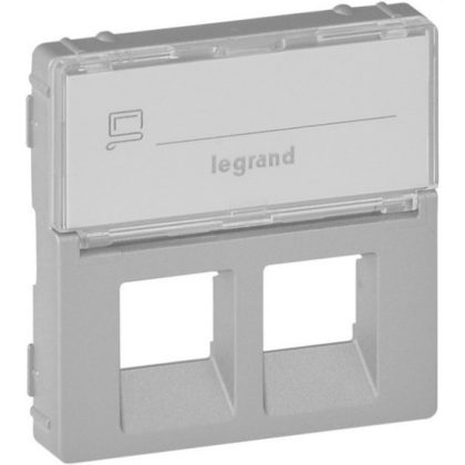   LEGRAND 755482 Valena Life 2xRJ45 csatlakozóaljzat burkolat, címketartóval alumínium