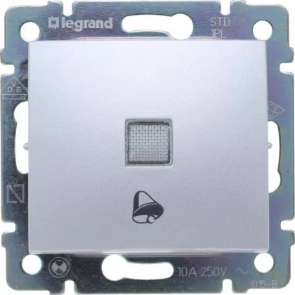   LEGRAND 770115 Valena egypólusú nyomó csengőjellel jelzőfénnyel alumínium