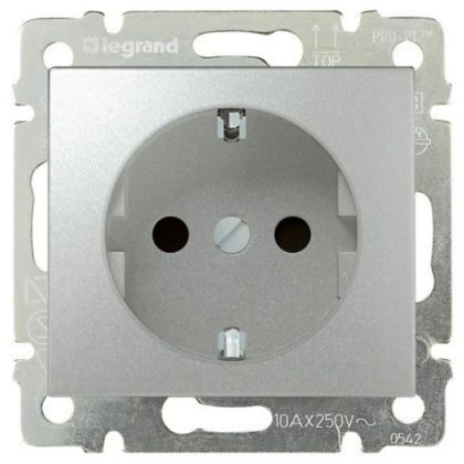 LEGRAND 770120 Valena 2P + F socket in aluminum