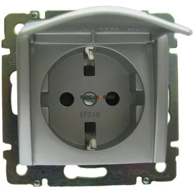 LEGRAND 770122 Valena 2P+F dugalj csatlakozóaljzat csapófedéllel alumínium