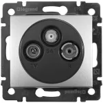 LEGRAND 770137 Valena TV-RD-SAT aljzat átmenő 14 dB, alumínium
