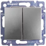   LEGRAND 770218 Valena kettős váltóérintkezős nyomó, alumínium