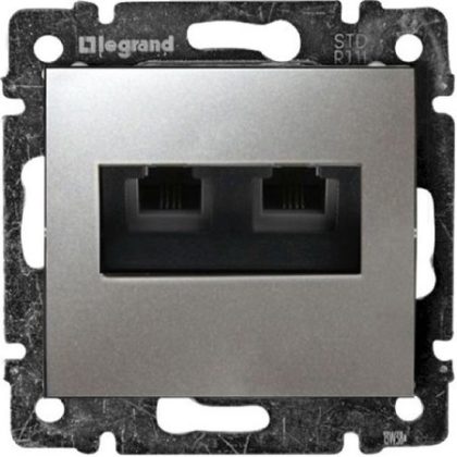   LEGRAND 770239 Valena 2xRJ45 LCS2 Cat5e UTP aljzat alumínium