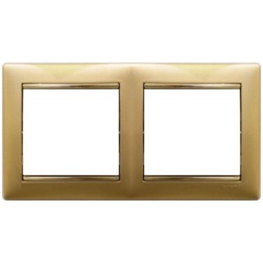 LEGRAND 770302 Valena keret kettős, vízszintes, matt arany
