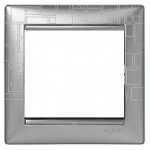 LEGRAND 770341 Valena frame with square patterns aluminum