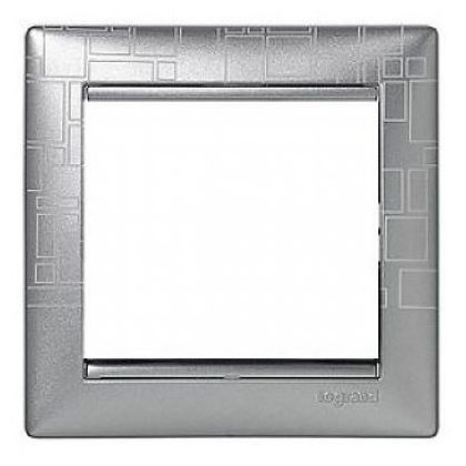 LEGRAND 770341 Valena frame with square patterns aluminum