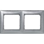   LEGRAND 770342 Valena frame double, horizontal, alu square pattern
