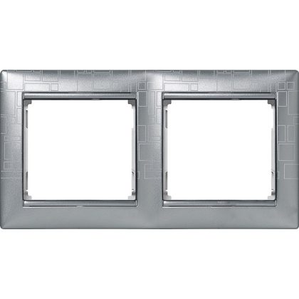   LEGRAND 770342 Valena frame double, horizontal, alu square pattern