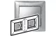 LEGRAND 770342 Valena keret kettős, vízszintes, alu négyzetmintás