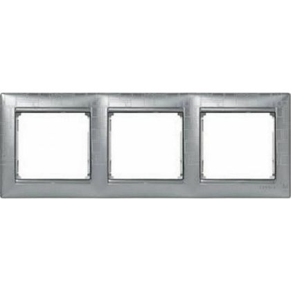   LEGRAND 770343 Valena frame triple, horizontal, alu square pattern