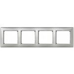 LEGRAND 770354 Valena Aluminum / Silver, 4 horizontal frame