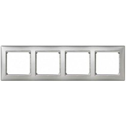 LEGRAND 770354 Valena Aluminum / Silver, 4 horizontal frame