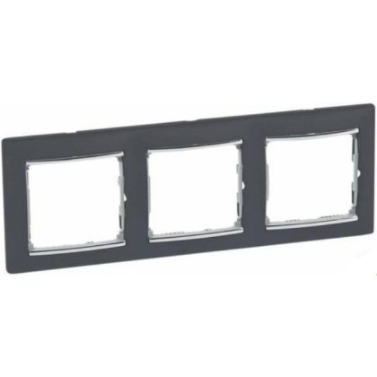 LEGRAND 770393 Valena Black / Silver, 3 horizontal frame
