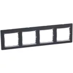 LEGRAND 770394 Valena Fekete / Ezüst, 4-es vízszintes keret