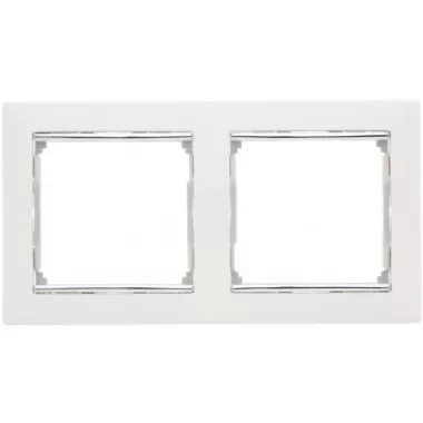 LEGRAND 770492 Valena Fehér / Ezüst, 2-es vízszintes keret