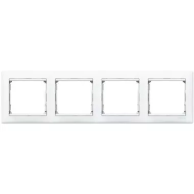 LEGRAND 770494 Valena Fehér / Ezüst, 4-es vízszintes keret