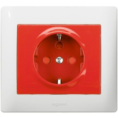 LEGRAND 771029 Galea Life 2P + F socket with locked red insert