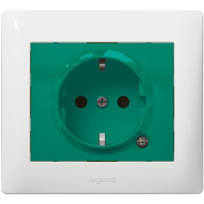   LEGRAND 771044 Galea Life 2P + F socket with child protection, directional light, green