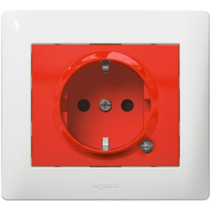   LEGRAND 771046 Galea Life 2P + F socket with child protection, directional light, red