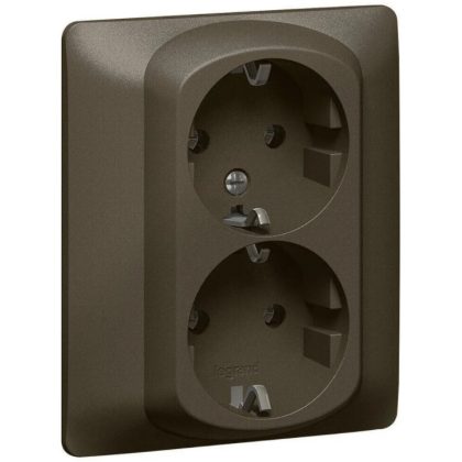   LEGRAND 771233 Galea Life 2x2P + F socket with child protection, spring, deep bronze