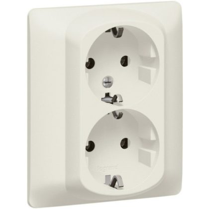   LEGRAND 771531 Galea Life 2x2P + F socket with child protection, screw, pearl