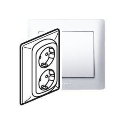   LEGRAND 771533 Galea Life 2x2P + F socket with child protection, spring, pearl