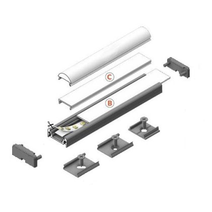   S&G Natúr alu profil "Surface", üres, festhető (1m) 7726 0000
