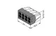 Wago 773-108 PUSH WIRE® csatlakozó kötődobozokhoz; tömör és sodrott vezetékekhez; max. 2,5 mm²; 8 vezeték; áttetsző készülékház; sötétszürke fedél