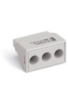 Wago 773-493 PUSH WIRE® vezeték összekötő; tömör és sodrott vezetékekhez; Ex-alkalmazásokhoz; max. 6 mm²; 3 vezeték; világosszürke készülékház; világosszürke fedél;