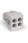 Wago 773-494 PUSH WIRE® vezeték összekötő; tömör és sodrott vezetékekhez; Ex-alkalmazásokhoz; max. 2,5 mm²; 4 vezeték; világosszürke készülékház; világosszürke fedél