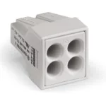   Wago 773-494 PUSH WIRE® vezeték összekötő; tömör és sodrott vezetékekhez; Ex-alkalmazásokhoz; max. 2,5 mm²; 4 vezeték; világosszürke készülékház; világosszürke fedél