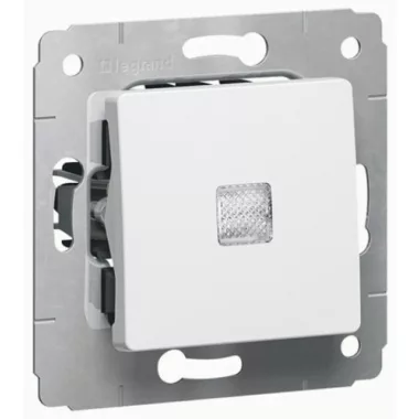 LEGRAND 773613 Cariva egypólusú nyomó jelzőfénnyel, keret nélkül fehér