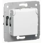   LEGRAND 773622 Cariva 2P + F socket with flap with child protection white