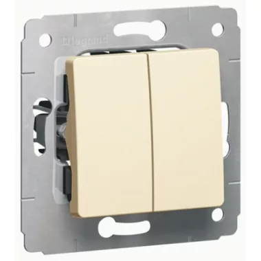 LEGRAND 773708 Cariva double toggle switch without frame beige