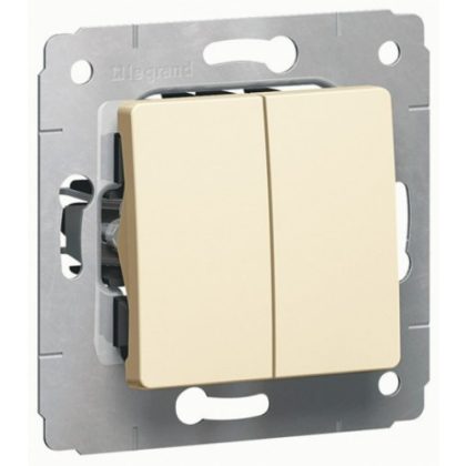   LEGRAND 773708 Cariva double toggle switch without frame beige
