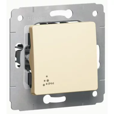 LEGRAND 773709 Cariva IP44 single pole switch, without frame, beige