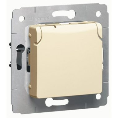 LEGRAND 773722 Cariva 2P + F socket with flap with child protection beige