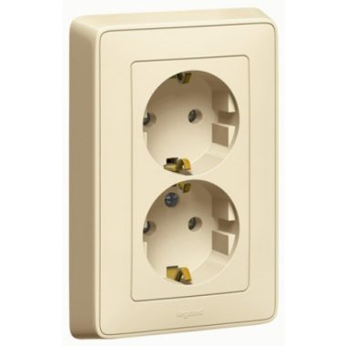 LEGRAND 773727 Cariva 2x2P+F dugalj csatlakozóaljzat bézs