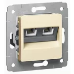   LEGRAND 773739 Cariva telephone connector 2xRJ11 without frame beige