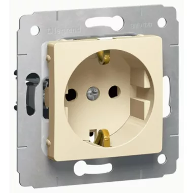 LEGRAND 773745 Cariva IP44 2P + F socket with flap, without frame, beige LEGRAND 773745 Cariva IP44 2P + F socket with flap, without frame, beige