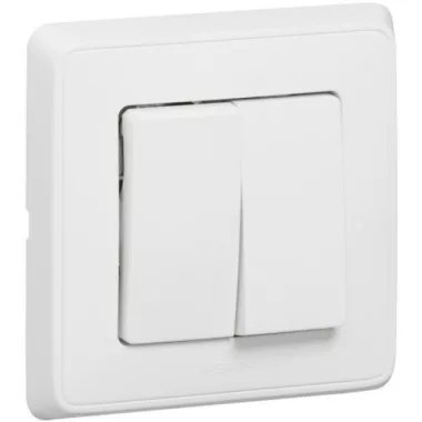 LEGRAND 773808 Cariva with double toggle switch frame, white LEGRAND 773808 Cariva with double toggle switch frame, white