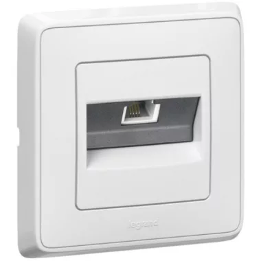 LEGRAND 773838 Cariva 1xRJ11 telephone socket with frame, white LEGRAND 773838 Cariva 1xRJ11 telephone socket with frame, white