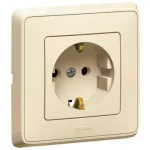 LEGRAND 773920 Cariva 2P + F socket with beige frame