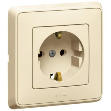 LEGRAND 773920 Cariva 2P+F dugalj csatlakozóaljzat kerettel bézs LEGRAND 773920 Cariva 2P+F dugalj csatlakozóaljzat kerettel bézs